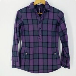 Khul purple plaid pullover shirt size Small